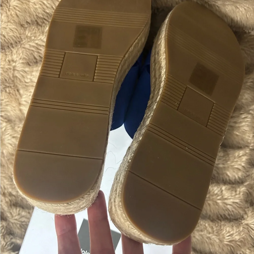 Dolce Vita Royal Blue Crossband Espadrille Slide Sandals